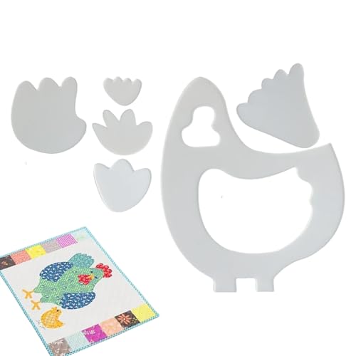 Akryl Quilt Schablonen | Hühner Motiv Quiltvorlagen Set,Schablonenwerkzeuge Zubehör Für Projekte Platzsets Wanddekoration Anfänger Akryl Quilt Schablonen | Hühner Motiv Quiltvorlagen Set,Schablonenwerkzeuge Zubehör Für Projekte Platzsets Wanddekoration Anfänger von Flkiglm