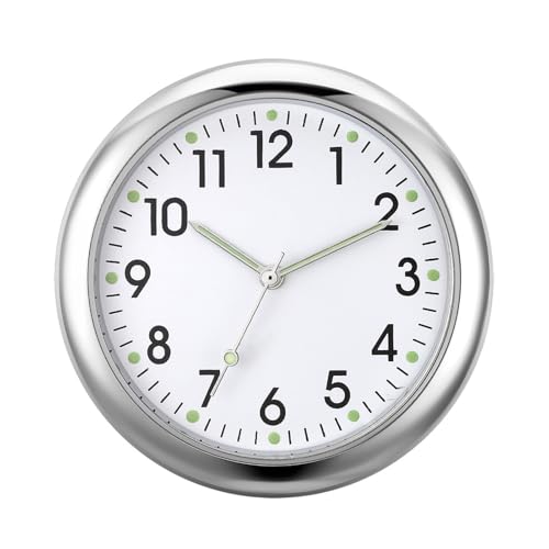 Analoge Uhr für das Armaturenbrett im Auto, Leuchtende Auto-Armaturenbrettuhr, Kleine analoge Uhr, zum Aufkleben für das Armaturenbrett im Auto, analoge Autouhr, zum Aufkleben auf Boot und Fahrrad von Flkiglm