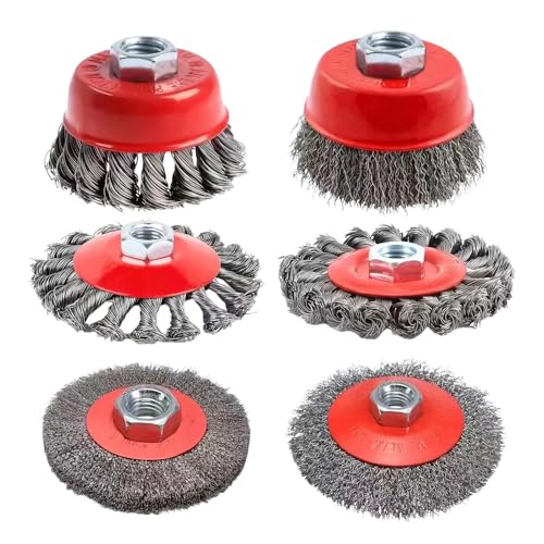 Drahtrad Für Winkelschleifer - 6-tlg Bürstenrad-Set Zur Politur,M14 Winkelschleifer Zubehör Für Metallbearbeitung Holzarbeit Kfz-Reparatur Schweißnahtreinigung Rostentfernung Drahtrad Für Winkelschleifer - 6-tlg Bürstenrad-Set Zur Politur,M14 Winkelschleifer Zubehör Für Metallbearbeitung Holzarbeit Kfz-Reparatur Schweißnahtreinigung Rostentfernung von Flkiglm