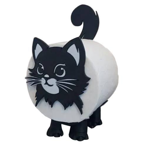 Flkiglm Katze Toilettenpapierhalter, Lustiges Freistehendes Toilettenpapier Für Badezimmer, Katze Aufbewahrung Toilettenpapier, Kreativer Tier-Toilettenpapierhalter, Katze Freistehend WC Papierhalter von Flkiglm