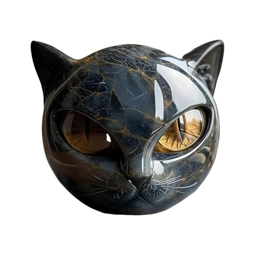 Flkiglm Luxus Schwarze Katze Stein Skulptur, Kristallstatue Schwarze Katze, Steinskulptur Eines Katzenkopfes, Für Katzenliebhaber, Frauen Und Männer Flkiglm Luxus Schwarze Katze Stein Skulptur, Kristallstatue Schwarze Katze, Steinskulptur Eines Katzenkopfes, Für Katzenliebhaber, Frauen Und Männer von Flkiglm