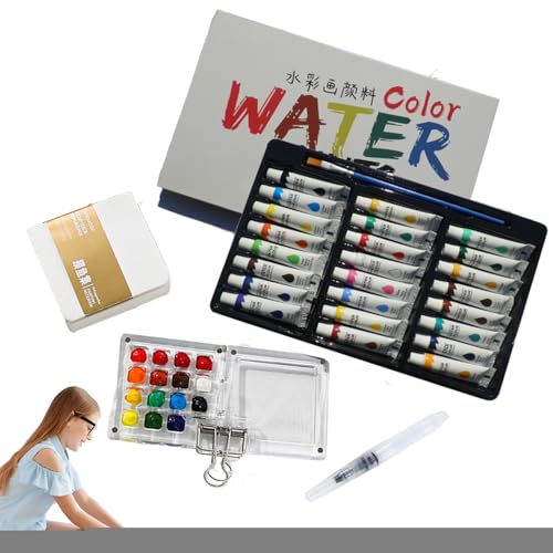 Flkiglm Wasserfarben Set - Reise-Aquarell-Set für unterwegs | Tragbare Ausrüstung Palette Für Anfänger Liebhaber Profis Outdoor Amateure Hobbyisten Flkiglm Wasserfarben Set - Reise-Aquarell-Set für unterwegs | Tragbare Ausrüstung Palette Für Anfänger Liebhaber Profis Outdoor Amateure Hobbyisten von Flkiglm