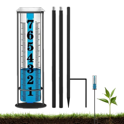 Garten Regenmesser - Wassermesser Mit Erdspieß Für Regen - Höhenverstellbares Regenmessinstrument Für Terrasse Garten Rasen von Flkiglm