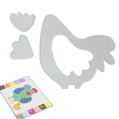 Quilt Schablonen | Hühner Motiv Quiltvorlagen Set,Schablonenwerkzeuge Zubehör Für Projekte Platzsets Wanddekoration Anfänger Quilt Schablonen | Hühner Motiv Quiltvorlagen Set,Schablonenwerkzeuge Zubehör Für Projekte Platzsets Wanddekoration Anfänger von Flkiglm