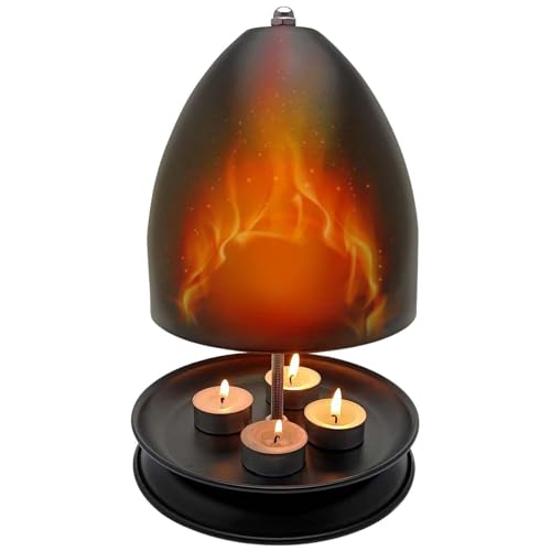 Teelichtofen zum Heizen,Teelichtofen | Teelichtherd und Ofen aus Metall,Weiches Licht und schnelle, großer Kerzenofen Heizhalter für stabile Räume, Büros, Wohnzimmer, Schlafzimmer von Flkiglm