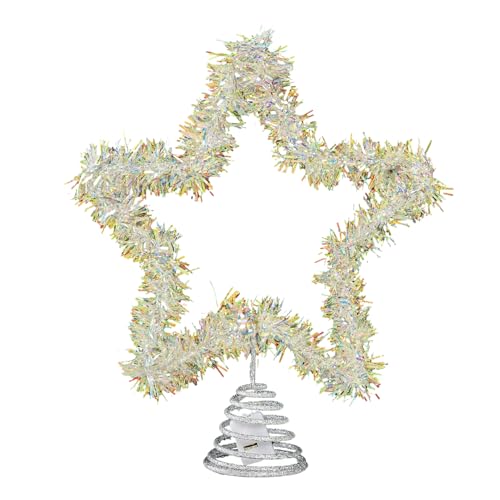 Weihnachtsbaum Spitze Stern Mit LED Licht,Glitzer Stern Weihnachtsbaumschmuck Spitzen Dekoration - Festliche Dekorationen für die Baumspitze in der Winterzeit - für Innenbereich Zuhause Büro Wohnzimme Weihnachtsbaum Spitze Stern Mit LED Licht,Glitzer Stern Weihnachtsbaumschmuck Spitzen Dekoration - Festliche Dekorationen für die Baumspitze in der Winterzeit - für Innenbereich Zuhause Büro Wohnzimme von Flkiglm