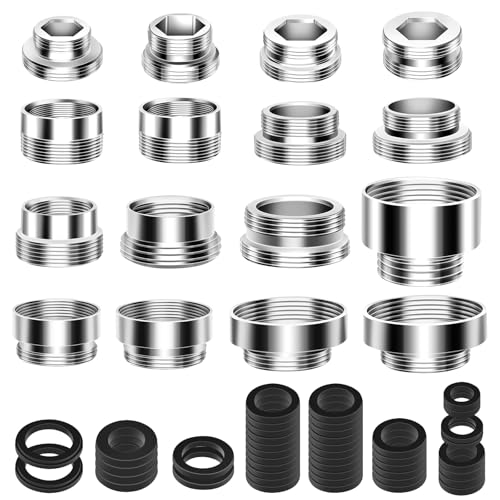 16 Stück Wasserhahnadapter Set, Wasserhahn Küche Adapter Wasserhahn Adapter für Spültischarmatur Gewindeadapter für Wasserfilter Wasserhahn Aufsatz für Gartenschlauch Anschluss 16 Stück Wasserhahnadapter Set, Wasserhahn Küche Adapter Wasserhahn Adapter für Spültischarmatur Gewindeadapter für Wasserfilter Wasserhahn Aufsatz für Gartenschlauch Anschluss von Fllkueaiy