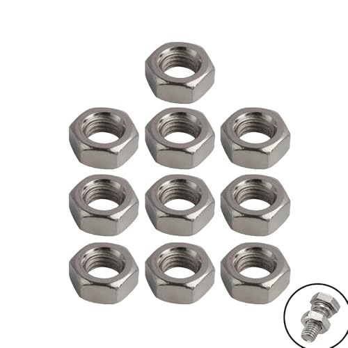 6mmZoll Sechskantmutter,10 Stück Rostfreie Mutter für Kameragewinde,Hochwertige Befestigungselemente für Metall,Holz und mehr (M6) von Fllyvly