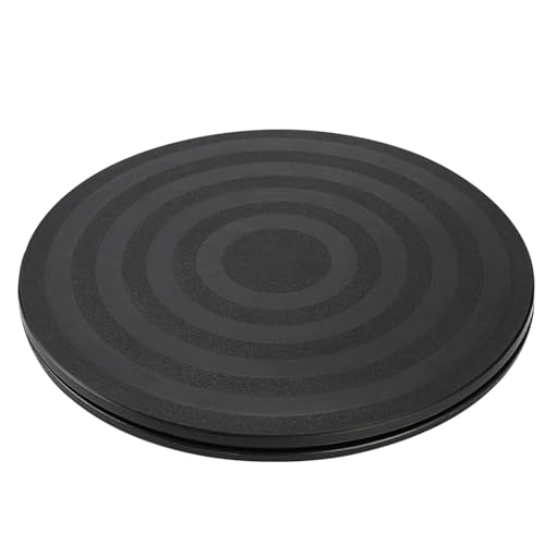 Drehscheibe Drehplatte Drehbarer Universal Drehteller Rund 360 Grad Drehplattform Drehplatte Schwerlast 15 KG, Ideal für TV, Torten und Präsentationen, rutschfest, Schwarz, 20 cm Durchmesser von Fllyvly