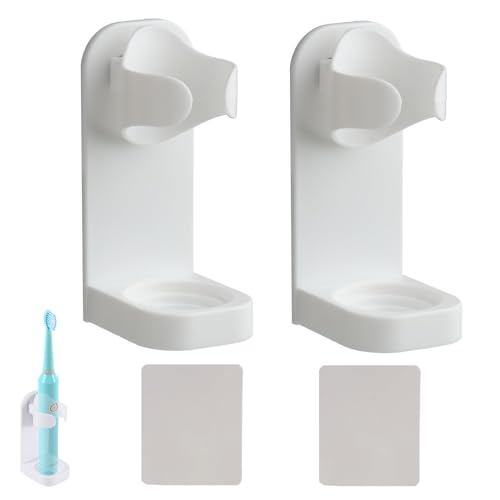 Elektrischer Zahnbürstenhalter 2er Set, Wand befestigter Zahnbürstenhalter, Ohne Bohren Halterung Elektrische Zahnbürste, Kompatibel mit Philips Sonicare - Platzsparend und Hygienisch von Fllyvly