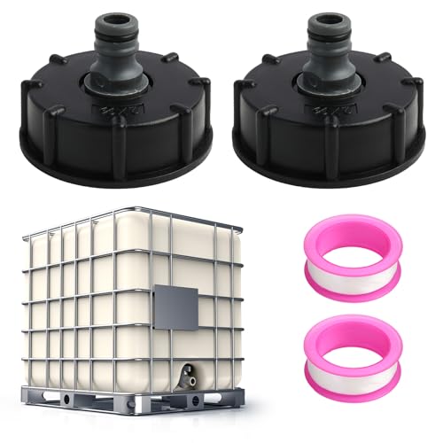 Fllyvly 2er Set IBC Tankdeckel Adapter S60x6, IBC Container Zubehör mit 1/2 Zoll Schnuller-Ventiladapter, Geeignet für Gartenschläuche, IBC-Wassertanks, Regenwassertanks - Robust und Langlebig Fllyvly 2er Set IBC Tankdeckel Adapter S60x6, IBC Container Zubehör mit 1/2 Zoll Schnuller-Ventiladapter, Geeignet für Gartenschläuche, IBC-Wassertanks, Regenwassertanks - Robust und Langlebig von Fllyvly