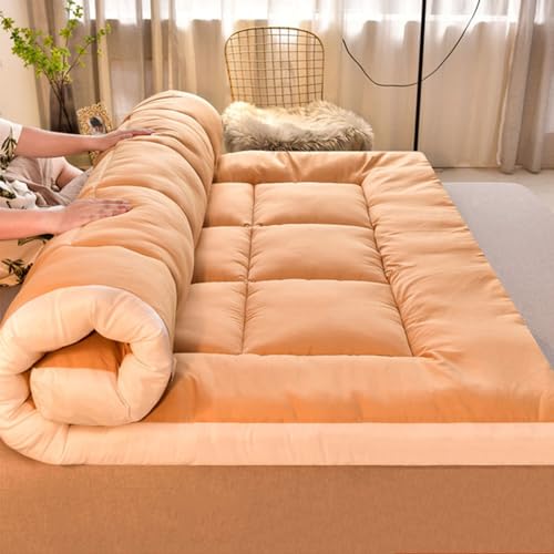 FloAPa Japanische Bodenmatratze Futonmatratze Dicke Tatami Matte Anti Rutsch Schlafen Mat Faltbare Roll Up Matratzen Für Camping,Orange,200 * 220CM von FloAPa