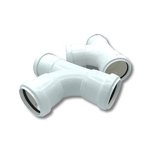 floplaststeckanschluss für Abflussrohr 40 mm Ablaufrohr weiß für PushFit Tee-Tasche – 2 Stück von FloPlast