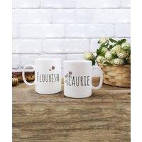 Florale Kaffeetasse, Personalisierte Blumentasse, Motivierende Tasse, Motivationsbecher, Motivationsgeschenk Für Tochter Bestie von FloatYourBoatDesignz