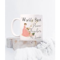 Weltbeste Klavierlehrer Personalisierte Kaffeetasse, Pianist Teetasse, Personalisiertes Namensgeschenk Für Musikkoordinator Von Klavierschüler von FloatYourBoatDesignz