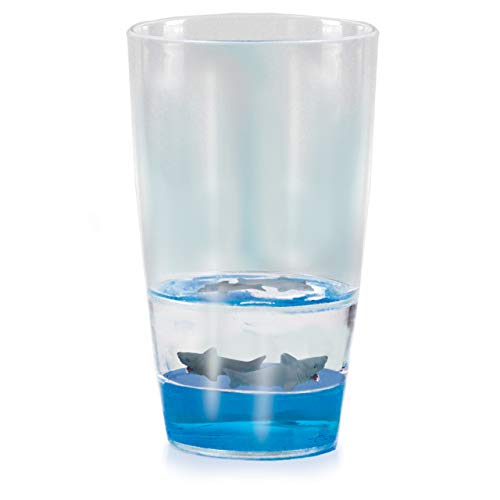 Deluxebase Floatarama Tumbler - Haifisch Acryl-Trinkglas mit schwimmenden Tierfiguren. 250 ml BPA-frei Haifisch Trinkglas für Kinder und Erwachsene. von Deluxebase