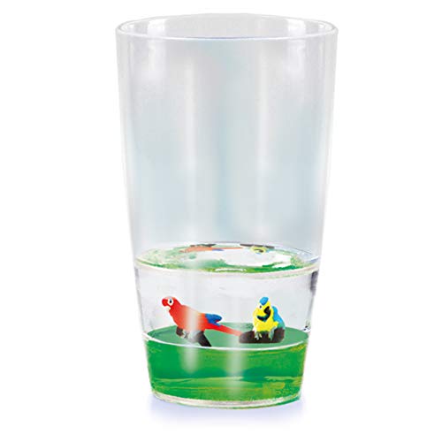 Deluxebase Floatarama Tumbler - Papagei Acryl-Trinkglas mit schwimmenden Tierfiguren. 250 ml BPA-frei Papagei Trinkglas für Kinder und Erwachsene. von Deluxebase