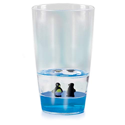 Deluxebase Floatarama Tumbler - Pinguin Acryl-Trinkglas mit schwimmenden Tierfiguren. 250 ml BPA-frei Pinguin Trinkglas für Kinder und Erwachsene. von Deluxebase