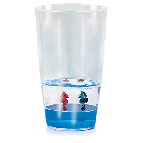 Floatarama Tumbler - Seepferdchen von Deluxebase. Acryl-Trinkglas mit schwimmenden Tierfiguren. 250 ml BPA-frei Seepferdchen Trinkglas für Kinder und Erwachsene. von Deluxebase