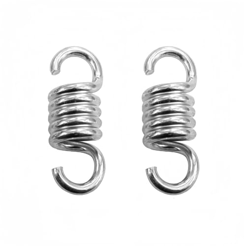 Floatdream 2 Stücke Feder Hängemattenfeder, Hängesessel Federhängematte, Schaukelstuhl Feder, für Aufhängen der Hängematten-Sandsackhalterung der Veranda (Silber) von Floatdream