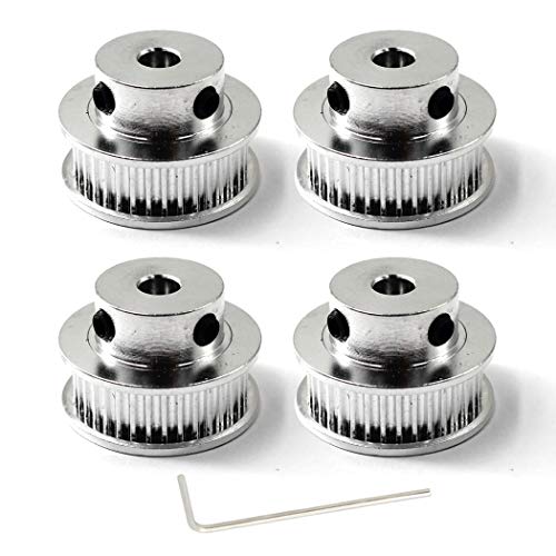 GT2 pulley 40 teeth zahnriemenscheibe 10mm bohrung umlenkrollen für seile 6mm 3D Drucker Zahnriemen Rolle Packung mit 4 (Schraubenschlüssel enthalten) von Flomore