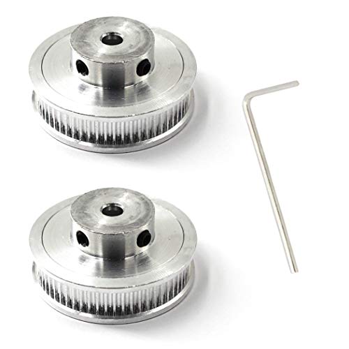 GT2 pulley 60 teeth zahnriemenscheibe 5mm bohrung umlenkrollen für seile 10mm 3D Drucker Zahnriemen Rolle Packung mit 2 (Schraubenschlüssel enthalten) von Flomore