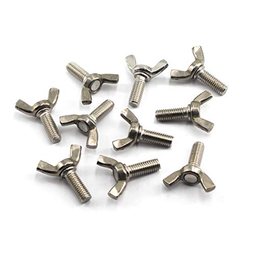 M4x25 Flügelschraube 304 Edelstahl Schmetterlingsschraube Schraube Schraube Bolzen (30 Stück) von Flomore