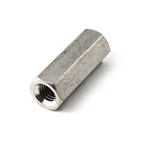 M4x7x15 Lange Sechskant Kupplungsmutter 304 Edelstahl Rundstange Kupplungsmutter (30 Stück) von Flomore