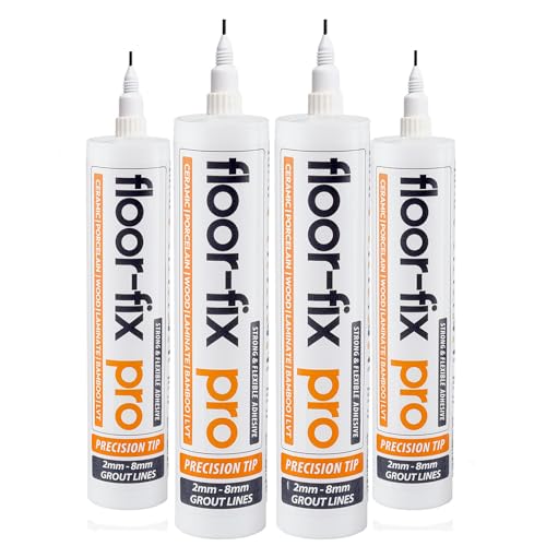 Floor-Fix Pro 300ml (4) - Klebstoff zum Befestigen von losen Fliesen und rissigen Holzböden. Mit 1,78 mm breiter Spritze zur schnellen Injektion zwischen die Fliesen. Professionelle Qualität. von Floor-Fix Pro