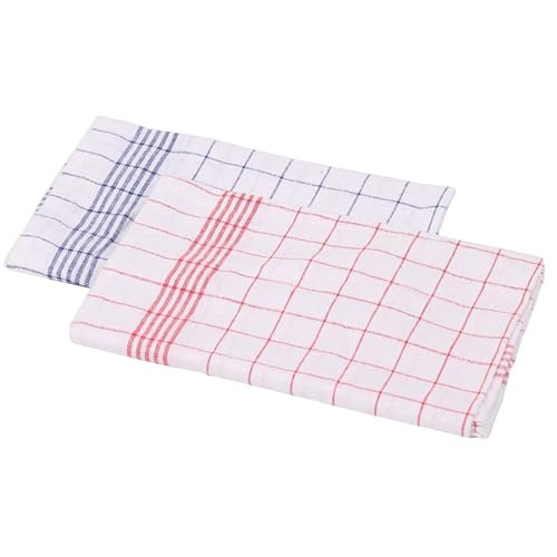 Floor Star GT 70 R Halbleinen Geschirr-Handtücher, Rot/Weiß Kariert, 50cm Breite, 70cm Länge von Floor Star