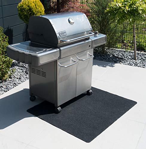 Floorcover Grillteppich Grillunterlage Grillmatte BBQ 120x100 cm Bodenschutzmatte Schutz vor Fettspritzern Nadelfilz mit 500g/m² Bi-Colour von Floorcover