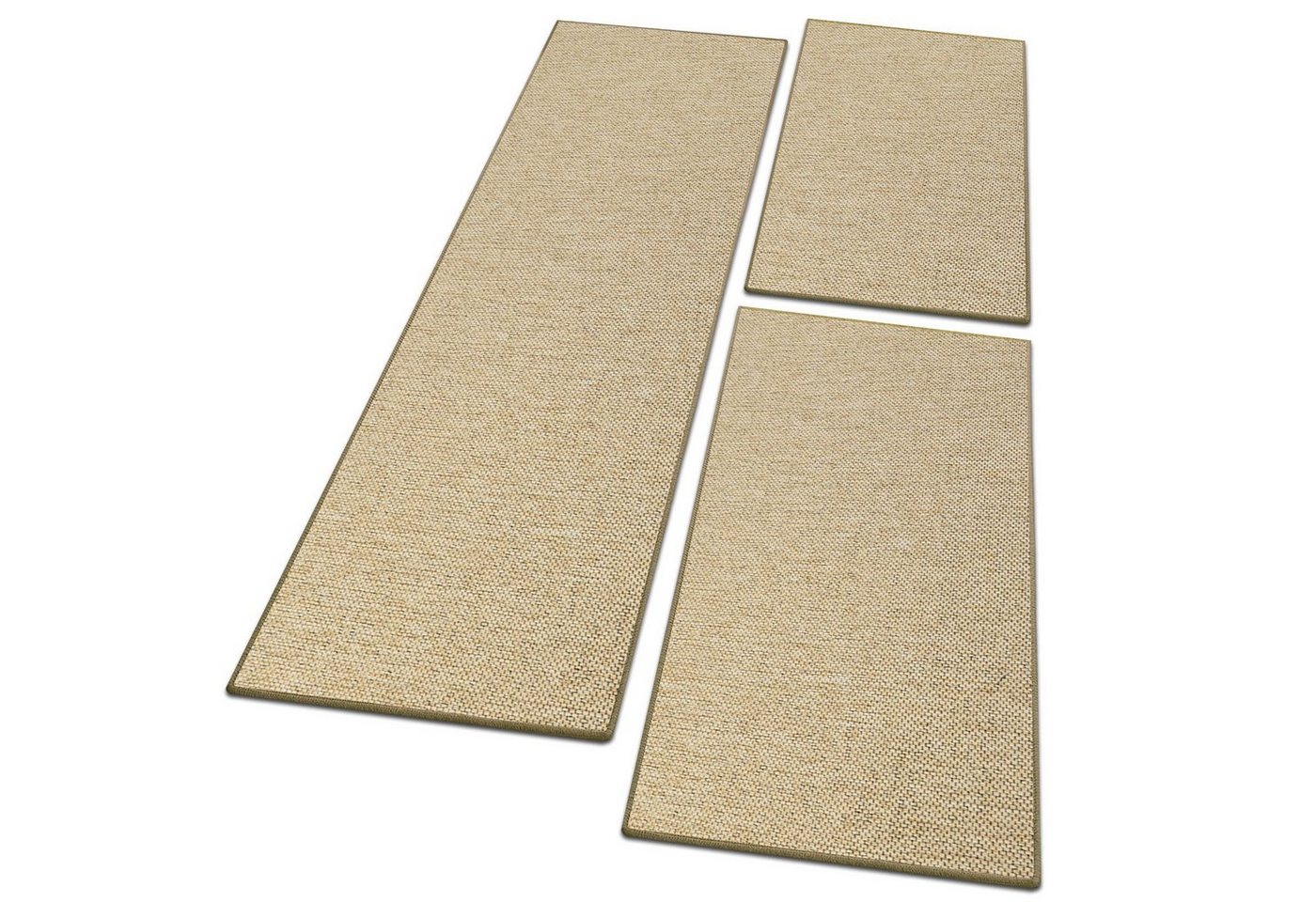 Bettumrandung Sabang Natur, 3 Größen, Teppichläufer, ideal im Schlafzimmer Floordirekt, Höhe 3.5 mm, (3-tlg), in Sisal-Optik von Floordirekt