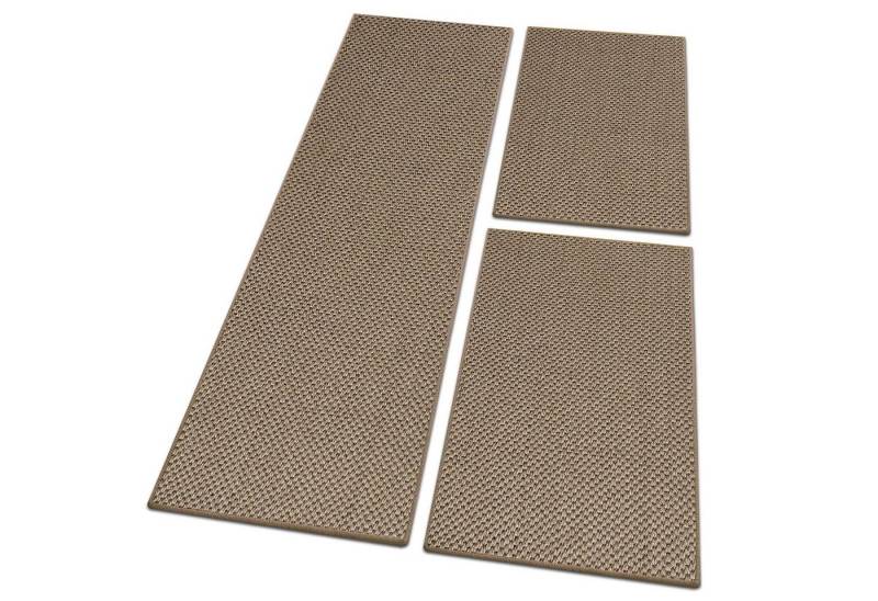 Bettumrandung Tiger-Eye, 3 Größen & 3 Farben, Teppichläufer, ideal im Schlafzimmer Floordirekt, Höhe 6.5 mm, (3-tlg), Sisal von Floordirekt