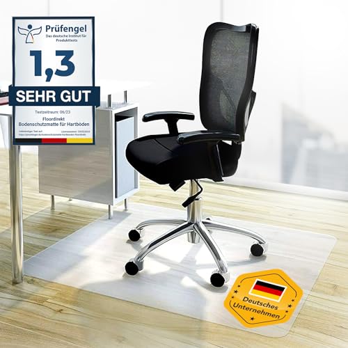 Floordirekt Bodenschutzmatte - Kratzfest, rutschfest, Milchweiß - Bodenmatte, Bodenschutz, Bürostuhlunterlage, Unterlegmatte, Schutzmatte für Laminat, Parkett, Hartböden (150 x 200 cm) von Floordirekt