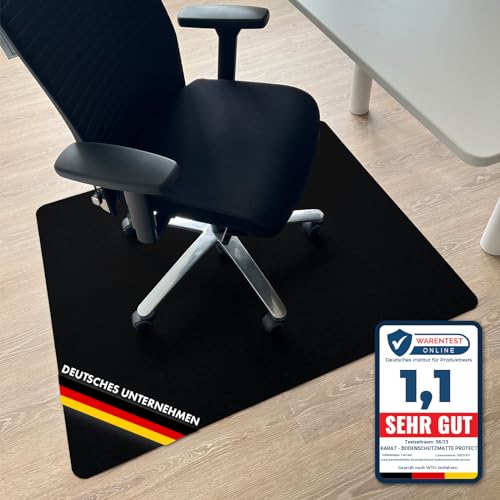 Floordirekt Bodenschutzmatte für Hartböden - farbige Bürostuhlunterlage Bodenmatte Stuhlunterlage aus Polypropylen - Stärke: 1,9 mm (90 x 120 cm, Schwarz) von Floordirekt