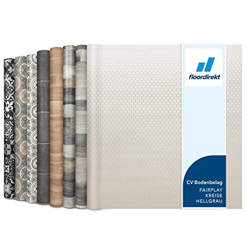 Floordirekt PVC Bodenbelag Vinylboden Linoleum Bodenbelag Meterware CV Boden Fairplay 100 x 200 cm Grau von Floordirekt