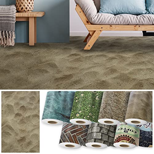 Floordirekt CV-Belag Moonlight 3D - Zuschnitt - Meterware - Bodenbelag PVC Länge auf Maß mit 3D Effekt (200 x 300 cm, Sand) von Floordirekt