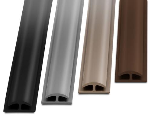 Doppeleinfassleiste Jersey | Übergangsprofil | Abdeckleiste für Parkett, Laminat, PVC, Kork | Selbstklebende Rückseite | 3 Farben (Schwarz) von Floordirekt