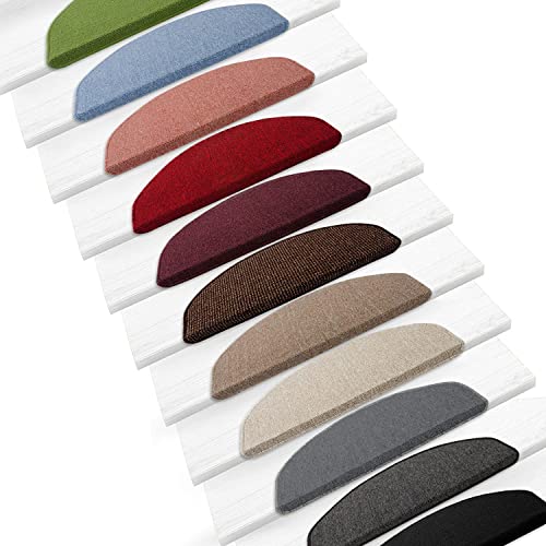 Floordirekt 15 Stück Preiswerte Stufenmatten „London“ halbrund und rechteckig in 11 Farben (eckig, groß, braun beige) von Floordirekt