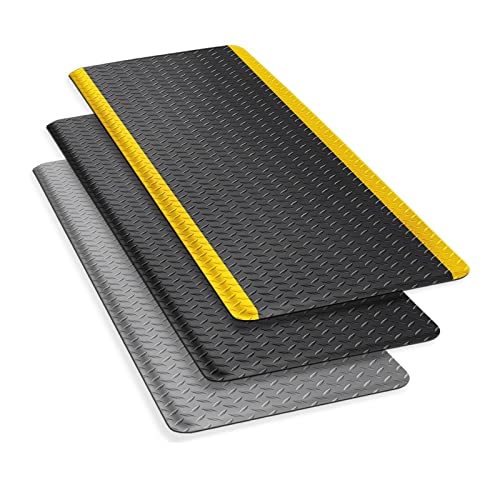 Floordirekt Anti Ermüdungsmatte, Stehmatte 120 x 200 cm Grau Robuste Arbeitsplatzmatte für Steharbeitsplatz - Entlastet die Gelenke für mehr Komfort beim Stehen Dyna-Protect Diamond von Floordirekt
