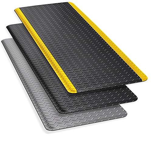 Floordirekt Anti-Ermüdungsmatte Heavy-Duty 90 x 305 cm, Diamond, Schwarz - Für Steharbeitsplätze - Ergonomische Arbeitsplatzmatte für mehr Komfort beim Stehen & Laufen - rutschfest & langlebig von Floordirekt