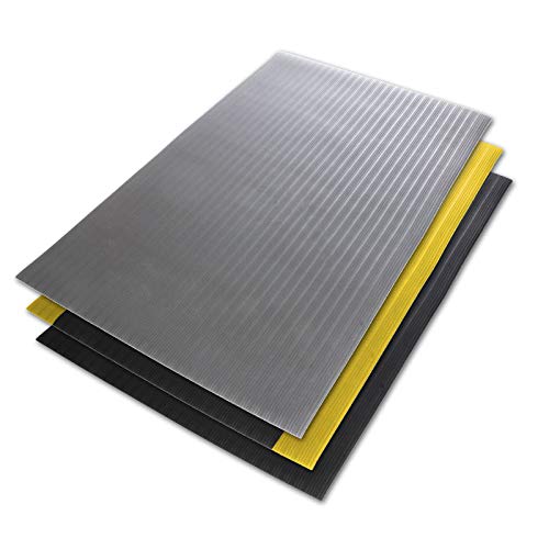 Floordirekt Anti-Ermüdungsmatte Softer-Work-Mat 60 x 50 cm, Grau - Ergonomische Arbeitsplatzmatte - Gerippte, Rutschhemmende & dämpfende Oberfläche von Floordirekt