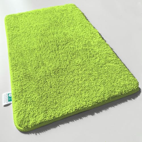 Floordirekt Badematte Sky Soft | Eckig & Rund | Badezimmerteppich | Extra flauschig | rutschfest & Schnell trocknend | Viele Farben & Größen (50 x 80 cm, Limone) von Floordirekt