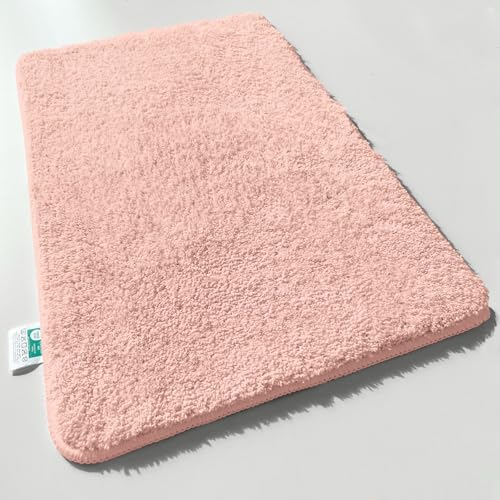 Floordirekt Badematte Sky Soft | Eckig & Rund | Badezimmerteppich | Extra flauschig | rutschfest & Schnell trocknend | Viele Farben & Größen (50 x 80 cm, Rosa) von Floordirekt
