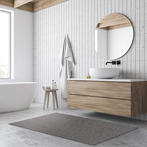 Floordirekt Badematte | rutschfest & schnelltrocknend | Badvorleger für das Badezimmer | Vinyl Badteppich in 17 Designs & vielen Größen erhältlich (90 x 200 cm, Siena) von Floordirekt