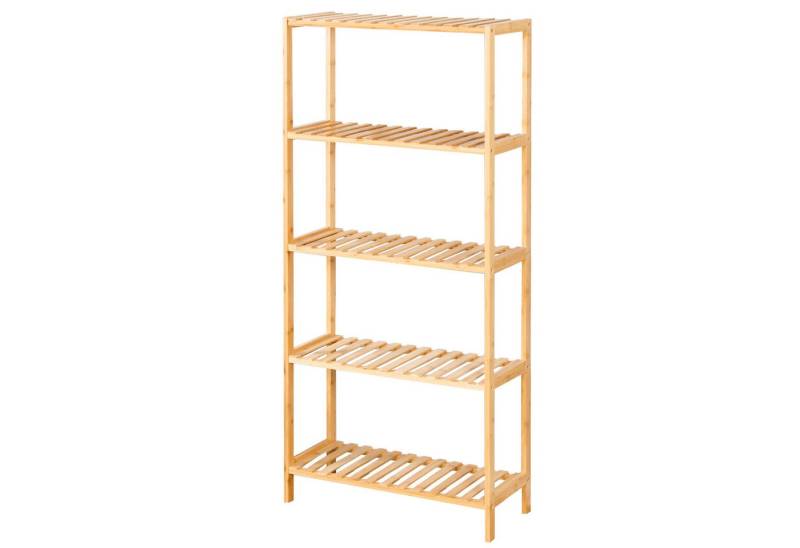Floordirekt Badregal Bambus-Standregal Ohio, Platzsparendes Holzregal mit 5 Etagen, Ideal für Bad, Schlafzimmer und Wohnzimmer Floordirekt Badregal Bambus-Standregal Ohio, Platzsparendes Holzregal mit 5 Etagen, Ideal für Bad, Schlafzimmer und Wohnzimmer von Floordirekt
