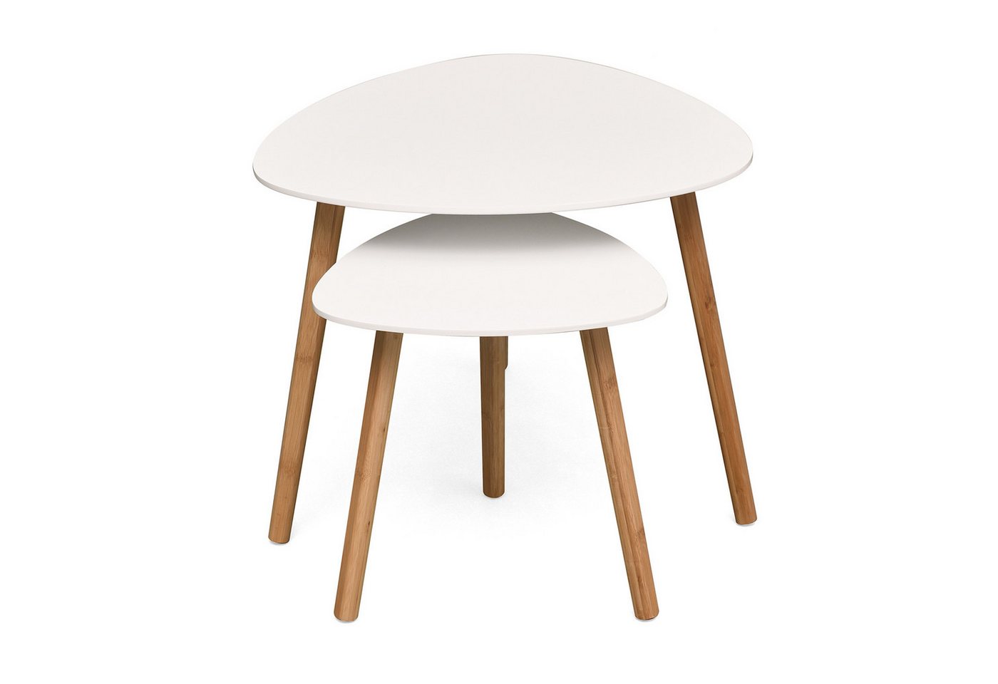 Floordirekt Beistelltisch Couchtisch-Set Oregon, 2er Set mit Weißer Tischplatte (2-St., 2er Set), Platzsparend von Floordirekt