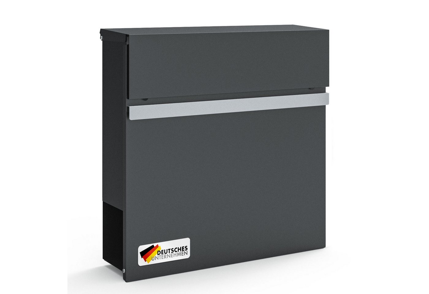 Floordirekt Briefkasten Gaston, Moderner Wandbriefkasten mit Zeitungsfach, Edelstahl-Namensschild von Floordirekt