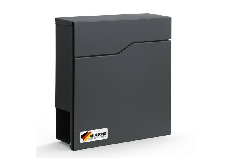 Floordirekt Briefkasten Jean, Stabiler Stahlbriefkasten mit Zeitungsfach, Verdecktes Schlossdesign mit 2 Schlüsseln von Floordirekt