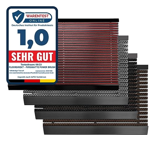 Floordirekt Fußmatte Power Brush 40 x 60 cm, Braun - Schmutzfangmatte Fußabtreter für außen und innen - Fussmatte Schuhabstreifer Türmatte Floordirekt Fußmatte Power Brush 40 x 60 cm, Braun - Schmutzfangmatte Fußabtreter für außen und innen - Fussmatte Schuhabstreifer Türmatte von Floordirekt
